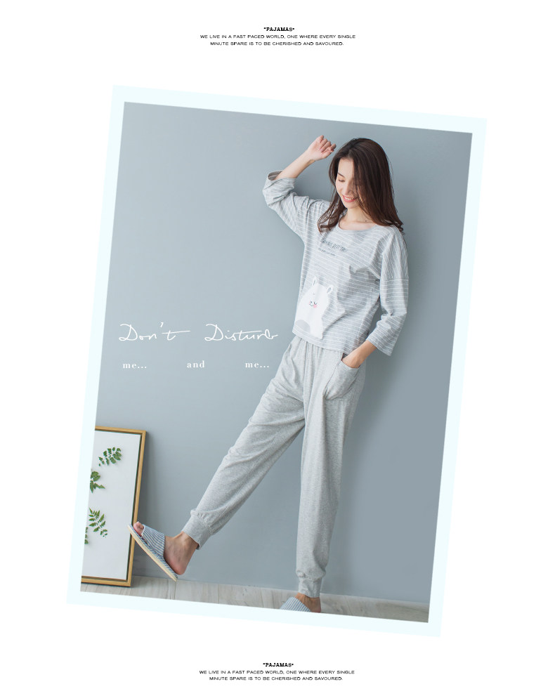 Pyjama pour femme en Coton à manches - Ref 2993461 Image 9