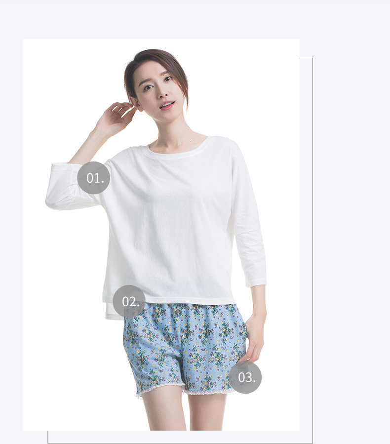 Pyjama pour femme en Coton à manches - Ref 2993437 Image 10