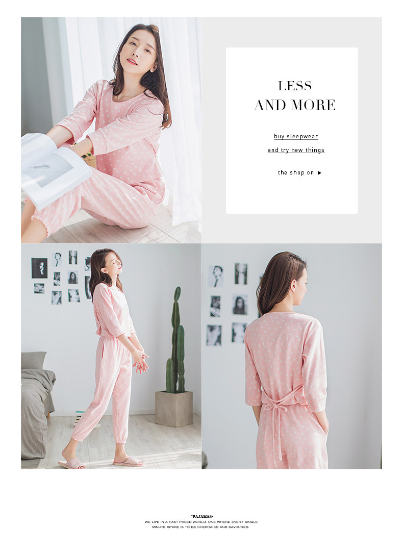 Pyjama pour femme en Coton à manches - Ref 2993467 Image 14