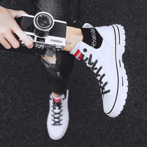 Mens shoes European Station High Help Small white shoes 2022 Spring new leather boots in the Bian plate Shoe Korean version Trend Martin boots man