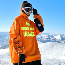 SNOWALLCREW new ski wear sweatshirt for women high collar outdoor single and double board windproof warm ski top for men