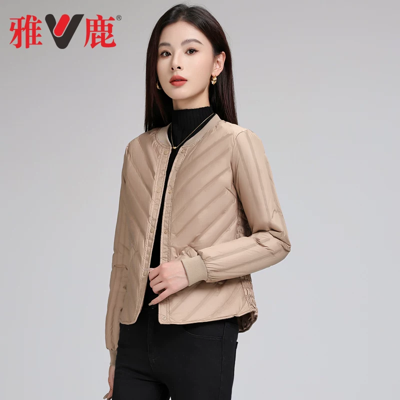 Fitted light and thin long-sleeve with down, short vest, down jacket