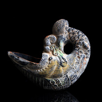 Antique pottery furniture painted dragon feng cup ancient antique objects copy home Bo ancient frame decoration