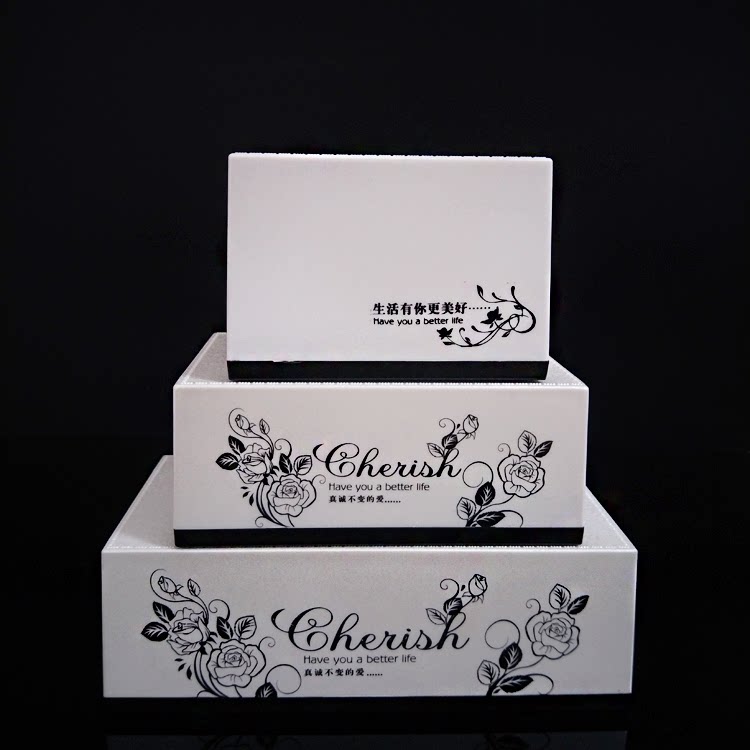 Creative Acrylic Tissue Box Drawing Cardboard Box Hotel Living Room Square Dining Towels Plastic Paper Cramps Brief Black Customisation-Taobao