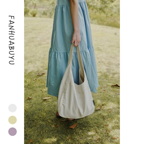 梵花不语 Брендовая сумка на одно плечо, льняная сумка, универсальный шоппер, с вышивкой, в корейском стиле