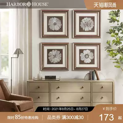 Harbor House Flower embroidery Decorative painting Modern living room bedroom wall painting Dining room art wall painting