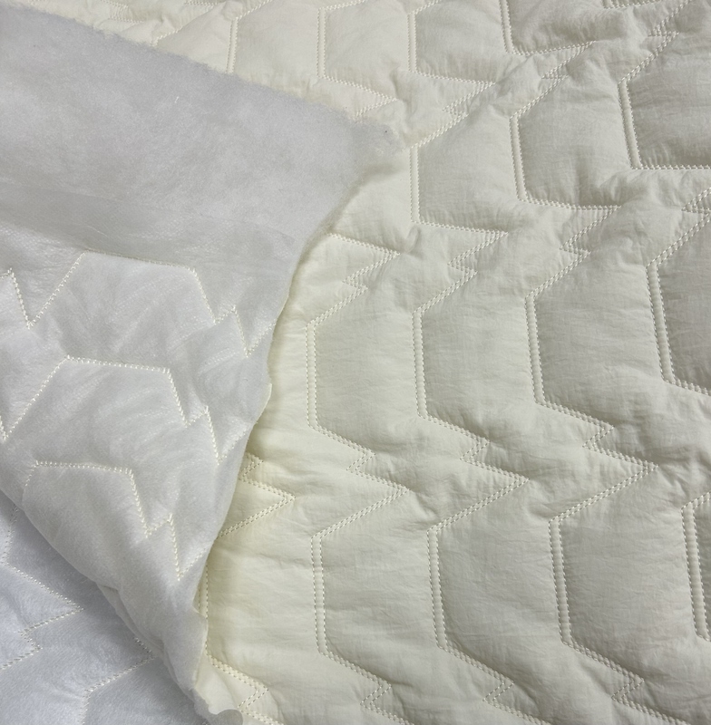 Autumn and Winter Quilted Padded Milk-White Waterproof down Jacket Fabric Vest Cotton-Padded Jacket Fabric Can Be Used as Outer Fabric or Lining