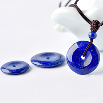 (3cm diameter) 7A Afghanistan natural lapis lazuli pendant choker little gold white crystal necklace for men and women
