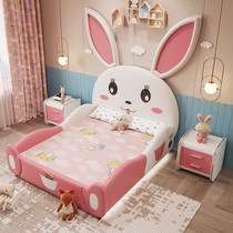 Childrens bed girl princess bed Multi-functional cute girl net red bed Simple modern small apartment cartoon rabbit bed