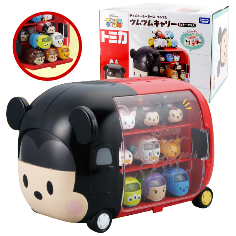 TOMY多美卡迪士尼玩具儿童小汽车收纳盒米奇TSUM TOP整理箱844396