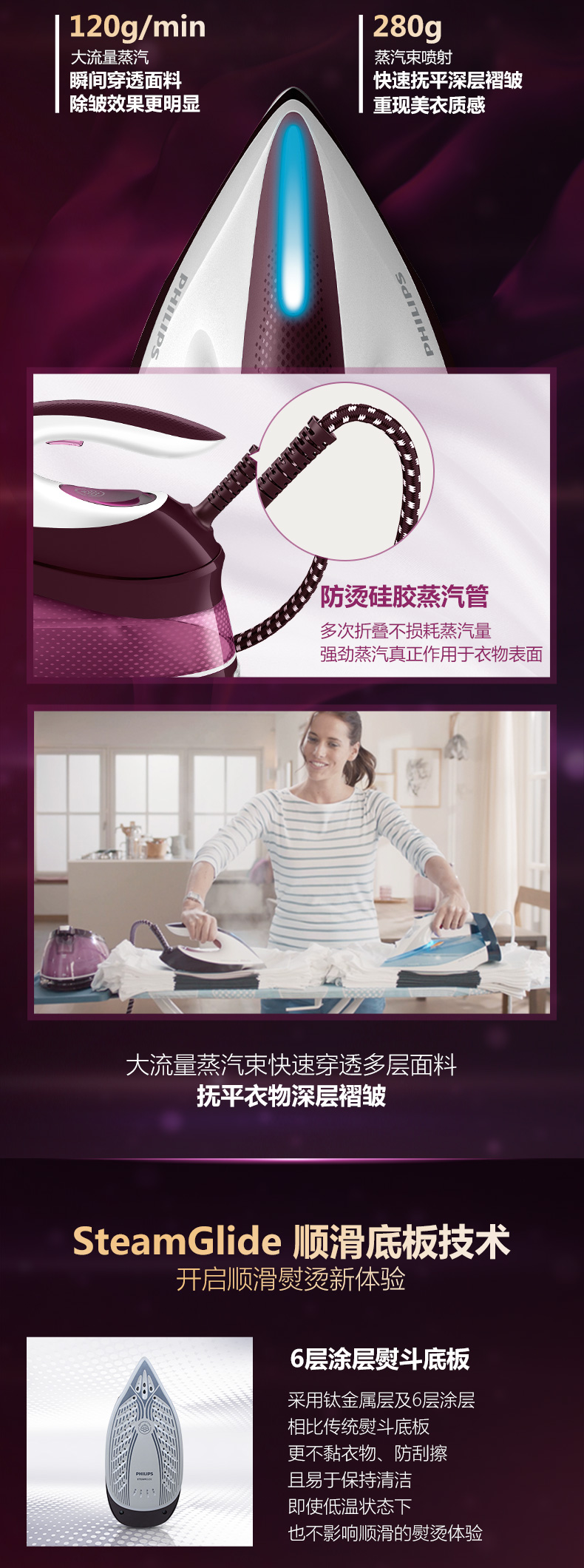 Bàn ủi điện gia dụng Philips áp lực hơi nước cầm tay treo máy nóng quần áo ủi quần áo điện nhỏ bàn là xiaomi