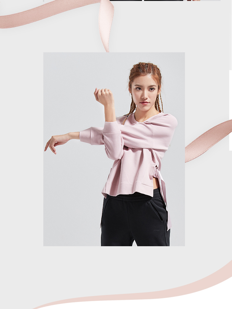Li Ning Wei mới tập luyện cho phụ nữ cổ tròn thả lỏng áo sơ mi nữ mùa xuân và mùa hè - Thể thao lông cừu / jumper quần áo thu đông nữ