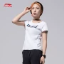 Li Ning áo thun ngắn tay nữ thời trang thể thao mới sành điệu thấm hút ẩm cotton mùa hè - Áo phông thể thao áo thun thể thao adidas