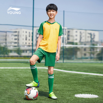 Li Ning, комплект для отдыха, футбольный быстросохнущий светоотражающий спортивный костюм, детская одежда, подходит для подростков