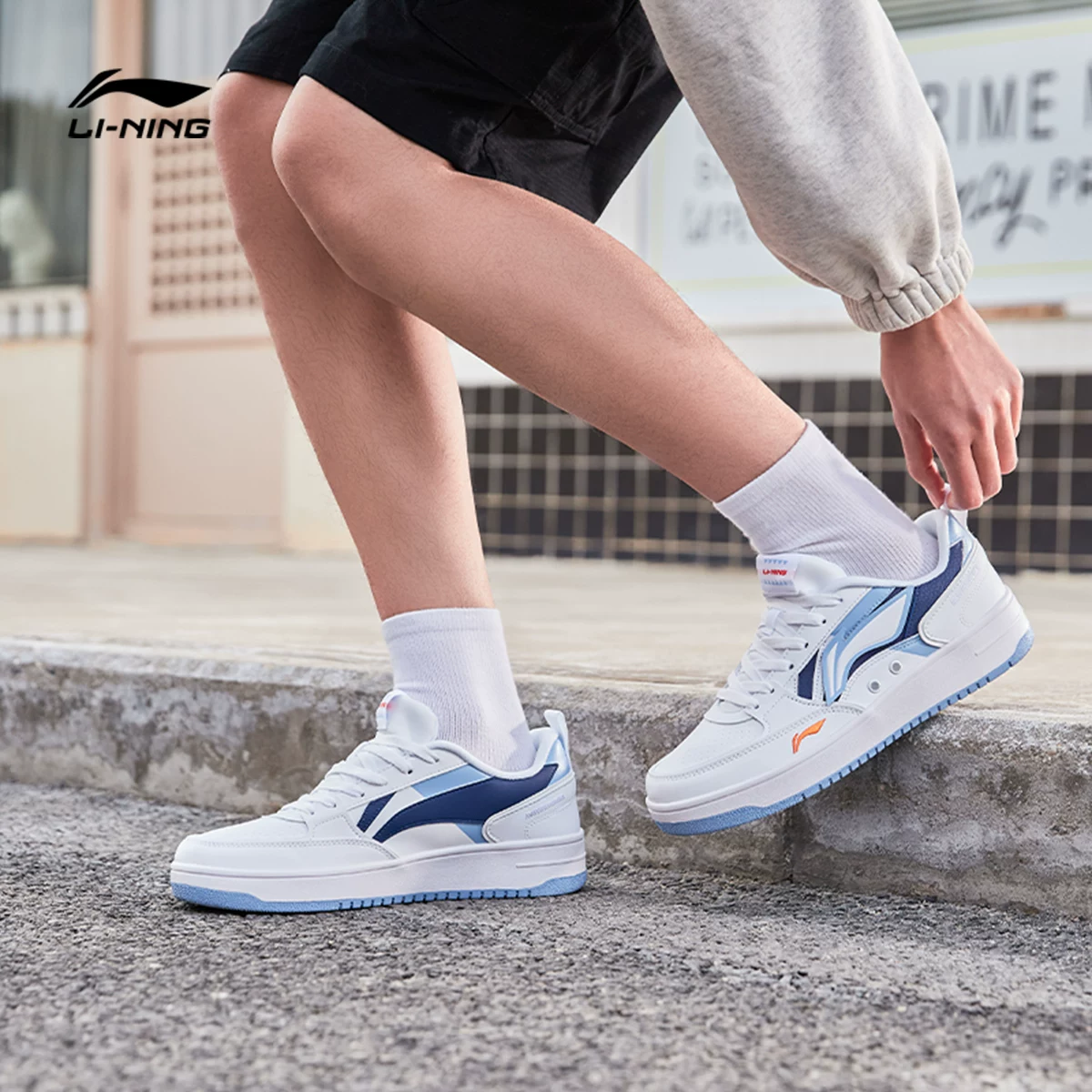 Li Ning Haichuan Мужские кроссовки для скейта, весенняя комфортная повседневная обувь, классическая мода скейт-обувь, низко-топ спортивная обувь