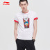 Li Ning Disney Mickey chung tay ngắn tay nam 2019 mới cổ tròn in mùa hè thời trang áo thun giản dị - Áo phông thể thao áo thun thể thao nam có cổ Áo phông thể thao