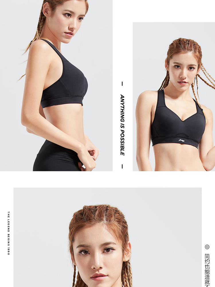 Li Ning áo ngực thể thao phụ nữ mới chuyên nghiệp đồ lót thể thao yoga kéo căng đan quần áo thể thao AUBN162 quần áo tập gym nữ