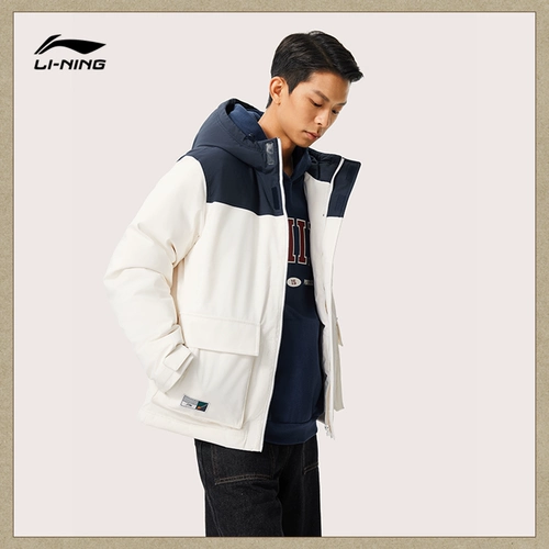 Li Ning, короткий пуховик, спортивная трендовая куртка для отдыха