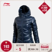 Li Ning mid-down down jacket lady sport series series mùa đông ấm áp trùm đầu 80% vịt trắng xuống đồ thể thao