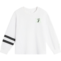 Li Ning childrens clothing long-sleeved T-shirt for boys and girls 2024 new basketball series autumn round neck casual knitted childrens clothing