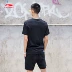 Li Ning ngắn tay T-Shirt nam thấm mồ hôi thoải mái mùa hè ngắn quanh cổ đan thể thao AHSM111