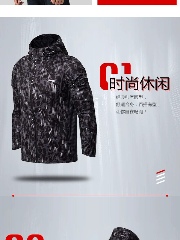 Li Ning áo gió nam 2018 mới chạy loạt dài tay windproof phù hợp với không thấm nước phản quang thể thao