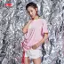 Li Ning áo thun ngắn tay nữ thời trang thể thao mới loạt áo sơ mi nữ thể thao mùa hè AHSN426 - Áo phông thể thao