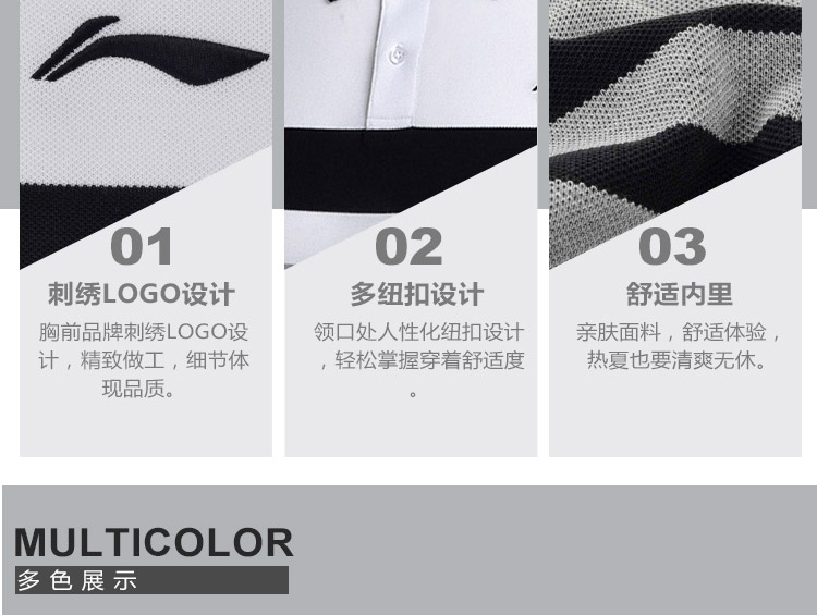 Li Ning ngắn tay áo polo nam đào tạo hàng loạt ve áo đan mùa hè ngắn thể thao APLM111 áo phông polo nam