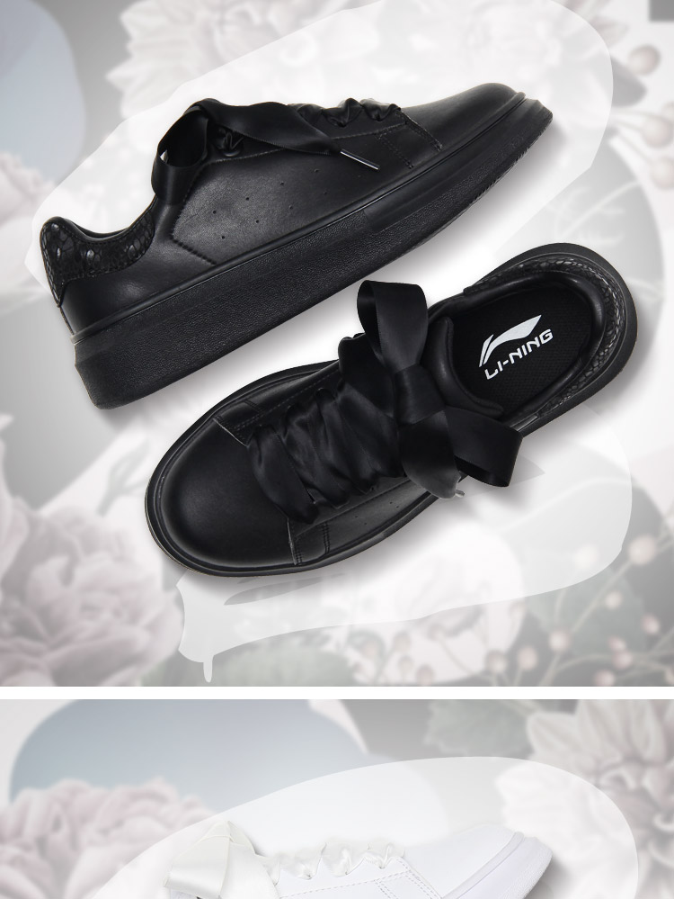 Li Ning giày thường giày của phụ nữ mới chịu mài mòn non-slip giày thường giày nhỏ màu trắng giày skate mùa xuân và mùa thu giày thể thao giày sneaker nữ trắng
