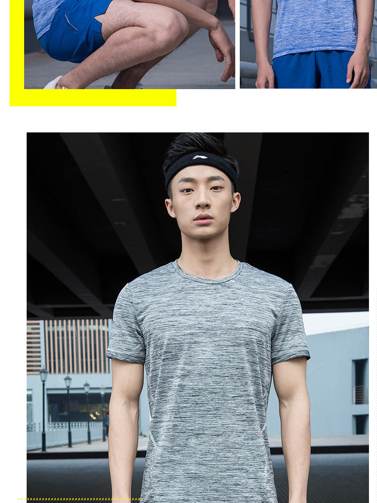 Li Ning áo thun ngắn tay nam mới chạy loạt mùa hè ngắn phản quang ánh sáng thể thao nam - Áo phông thể thao áo thun reebok nam