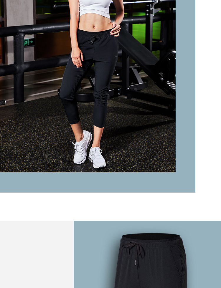 Quần Li Ning nữ mới đào tạo chín quần mỏng phần quần thể thao mùa xuân và mùa hè của phụ nữ AYKN058 - Quần thể thao quần thun thể thao nam
