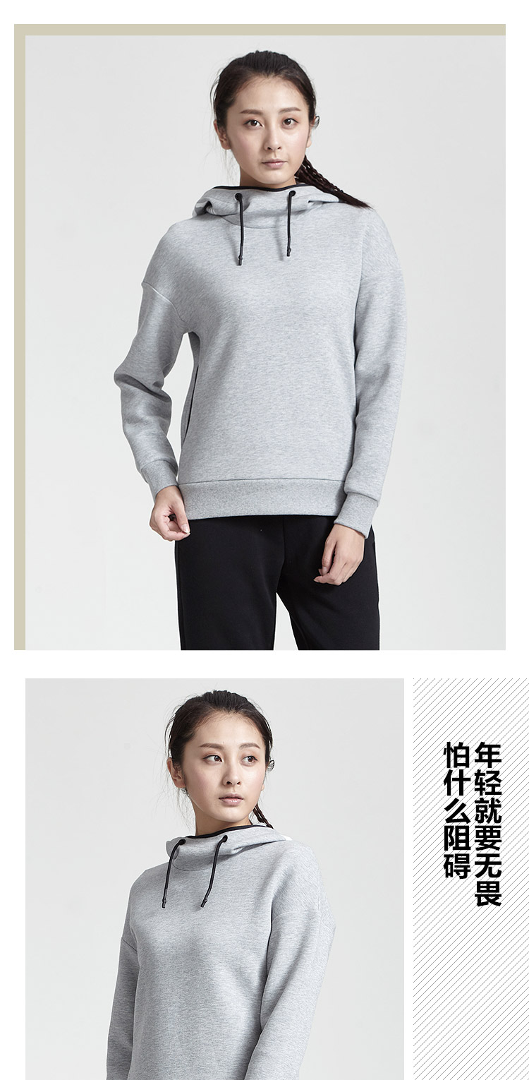 Li Ning Wei Yi Bà Thể Thao Cuộc Sống Dòng Áo Thun Dài Tay Áo Giản Dị của Phụ Nữ Thể Thao áo nỉ adidas