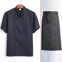 Черная футболка, фартук, короткий рукав