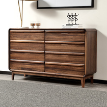 All solid wood ebony wood eight-drawer cabinet Nordic living room drawer locker modern minimalist complete bedroom storage cabinet
