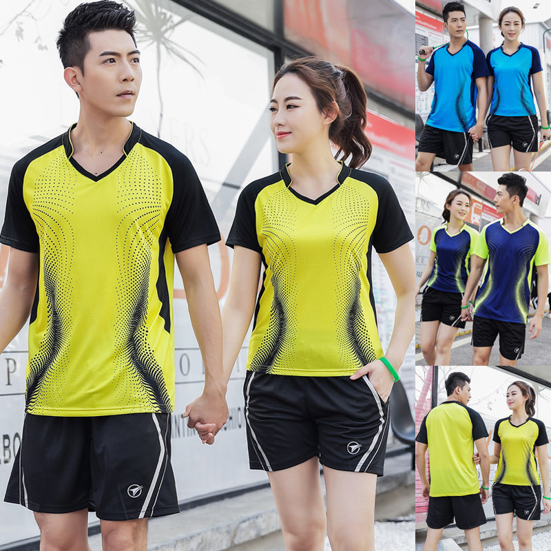 Speed Dry Summer Badminton Sports Suit Men And Women Short Sleeve Couples Gas Netting Ping-pong Running Training Ball for the Inprint