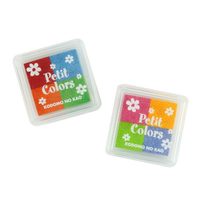 Japanese KODOMO NO KAO Petit Colors 4 color small stamp table rubber stamp hand account finger painting