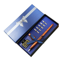 Retro flower body dip pen English calligraphy cartoon glass dip pen Teachers Day gift fire paint seal ink