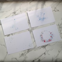 (Flower And Grass Collection) finished dyeing card rubber stamp printed sheet cardboard 250 gr Dutch white card printed matter 8 sheets