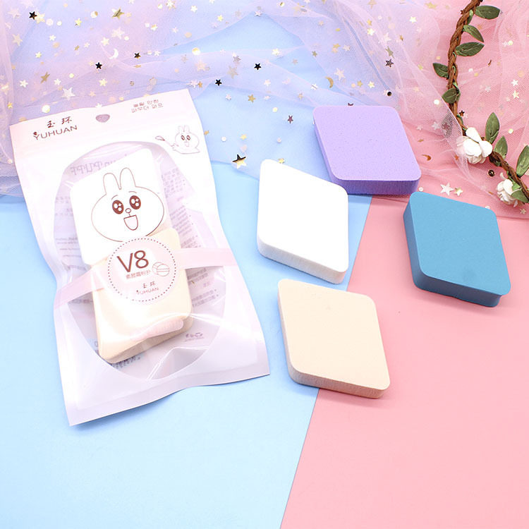 Four-pack diamond powder puff makeup sponge dyeing card coloring sponge