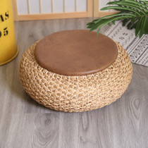 ins Futon cushion Tatami Nordic grass woven round household ground grass cushion stool Bay window Japanese thickened