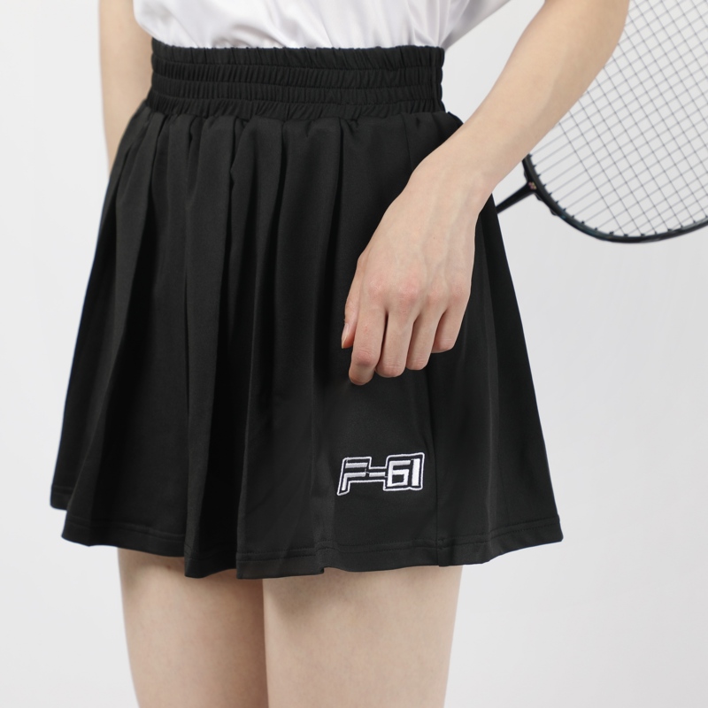 F61 New Women's Badminton Shorts, White and Black Pleated Skirt, Elastic Quick-Dry Versatile Anti-Exposure Sports Bottoms