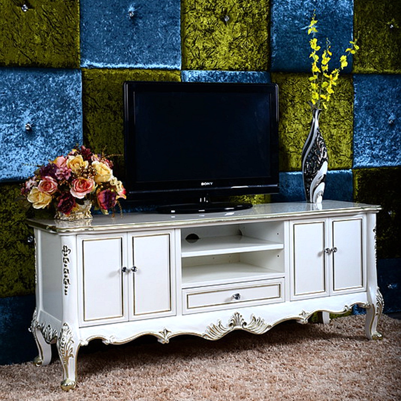 European-style TV cabinet small apartment living room TV floor cabinet neo-classical luxury video cabinet bedroom room TV cabinet