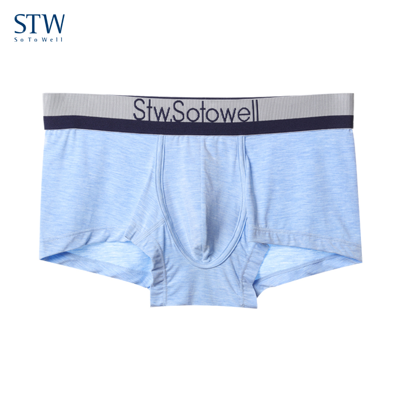 STW mens quần lót eo thấp Mordale quần phẳng góc trẻ sexy quần bốn-góc loose-fitting quần short xu hướng đầu.