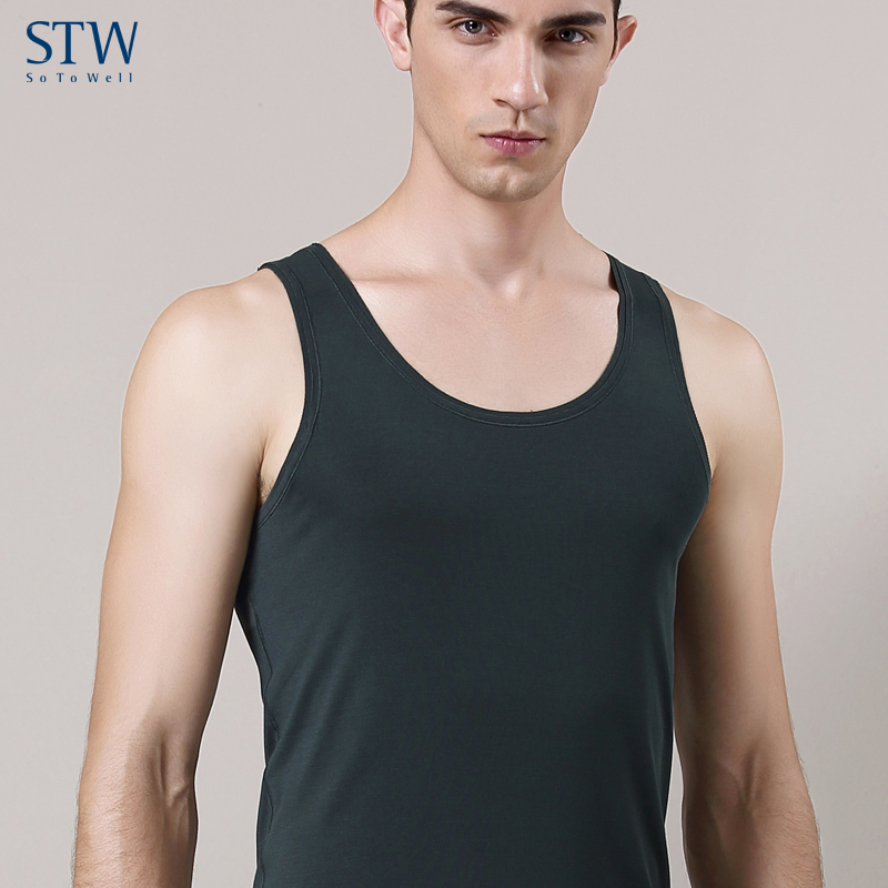 [USD 21.79] Vest Men's summer modal seamless vest slim large size ...