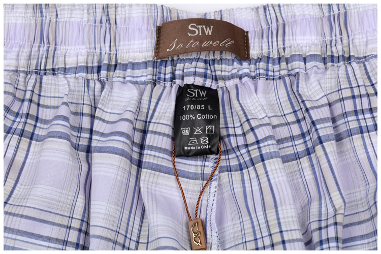STW mùa hè nam cotton nhà quần cotton nam ngủ lỏng quần kẻ sọc quần cotton nam quần áo unisex