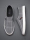 Men's summer breathable slip-on plaid cloth shoes men's low-cut trendy old Beijing canvas shoes lazy casual sneakers