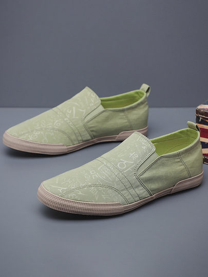 Men's shoes summer breathable slip-on canvas shoes men's soft-soled casual old Beijing cloth shoes men's versatile lazy sneakers