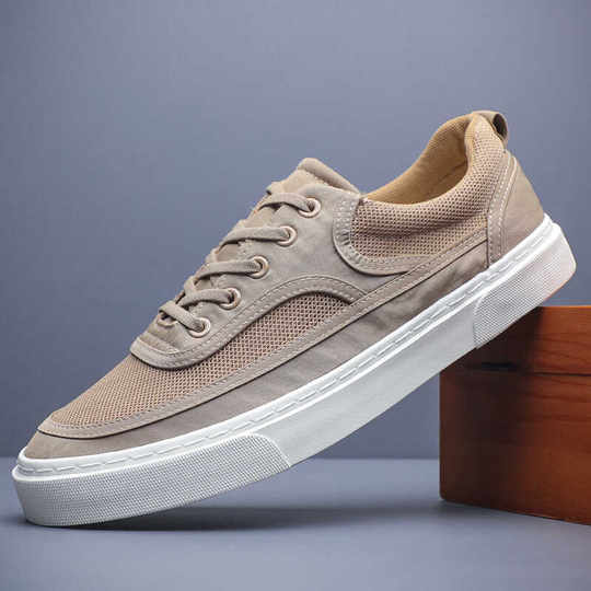 Summer Breathable Men's Shoes Trendy Versatile Mesh Canvas Shoes Men's Old Beijing Shoes Men's Casual Ice Silk Mesh Shoes