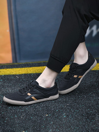 Men's Shoes 2026 Spring and Autumn New Breathable Anti-odor Canvas Shoes Men's Soft Sole Lace-up Casual Shoes Men's Large Size Sneakers