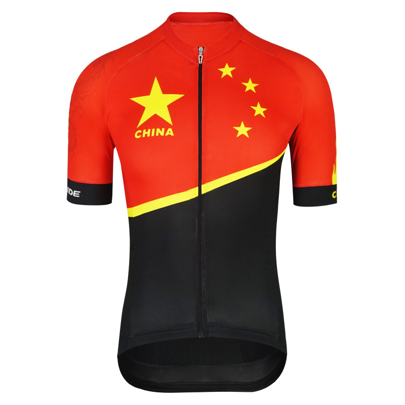 China red short-sleeved cycling clothing unisex pentagram top spring and summer new short-sleeved cycling clothing